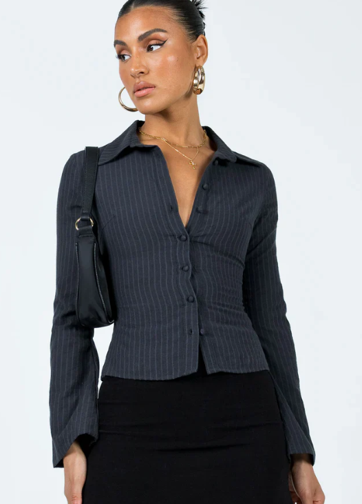 ELINA™ | Stylish Striped Work Blouse