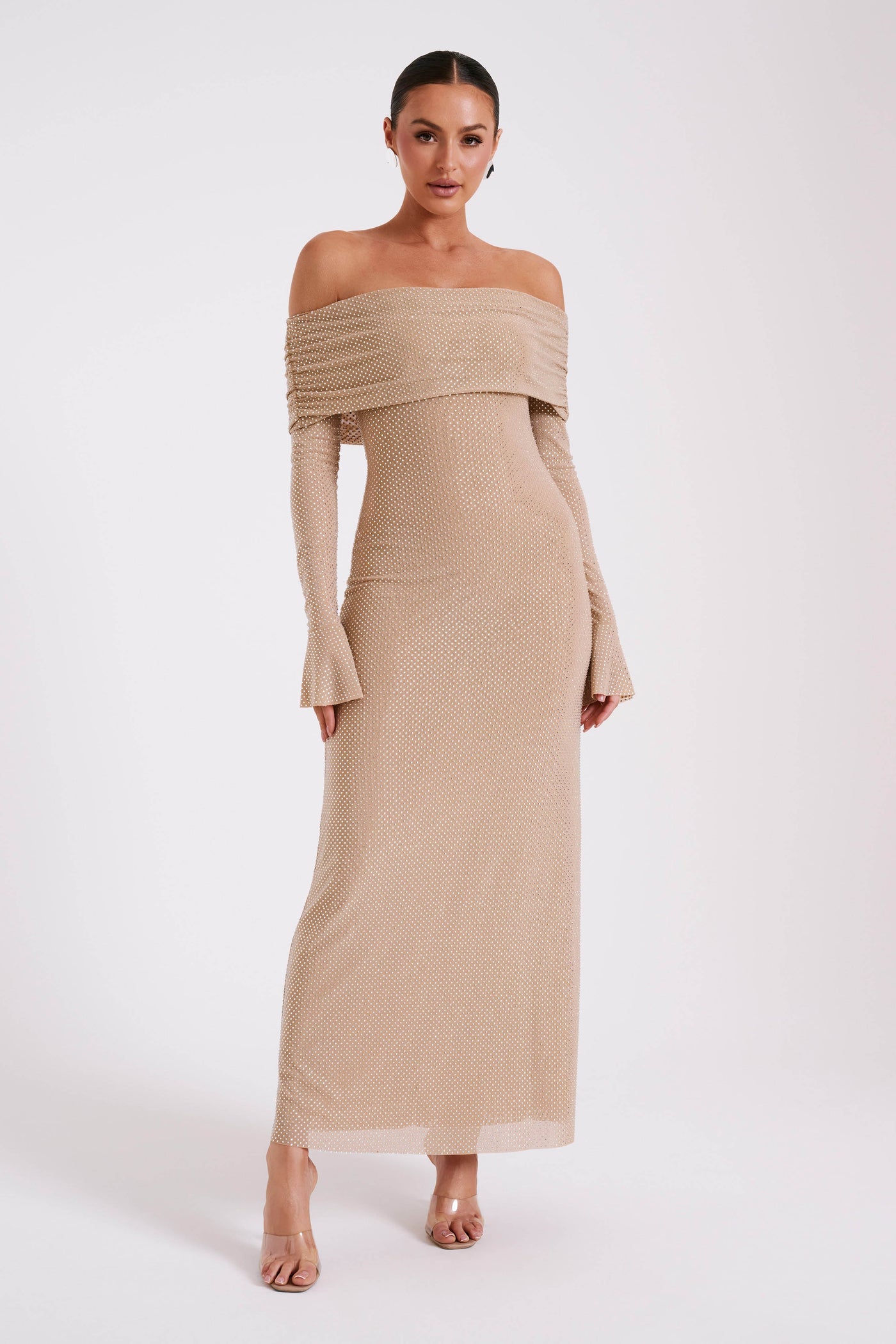 SELINA™ | Diamond Maxi Dress Off Shoulder