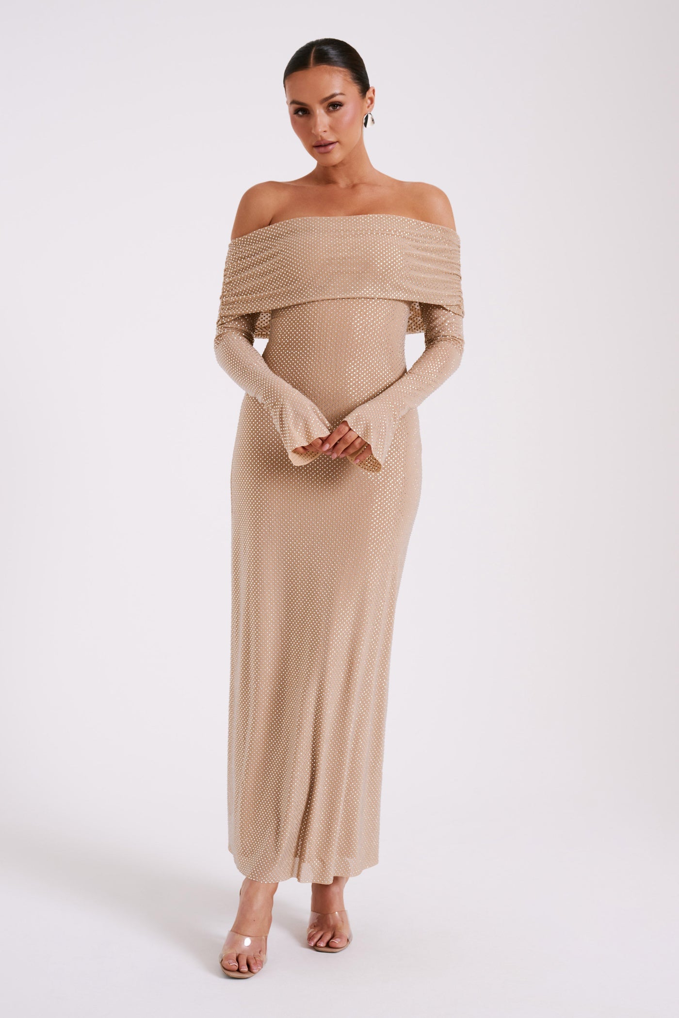 SELINA™ | Diamond Maxi Dress Off Shoulder